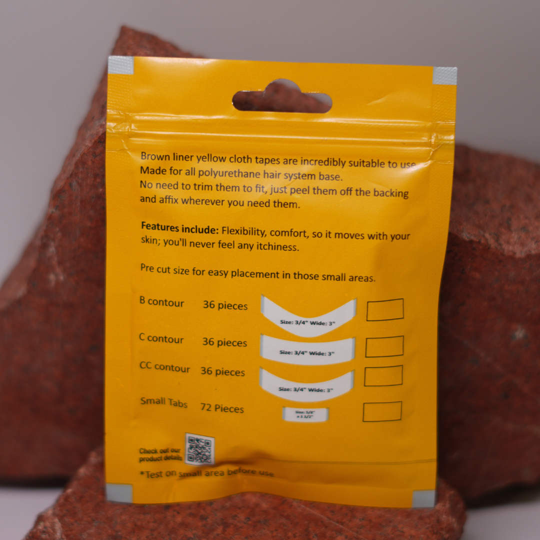 Brown Liner Yellow Cloth Tape for Hair Patch (36pieces pack) - JOKER WIGS ARTS & CRAFTS